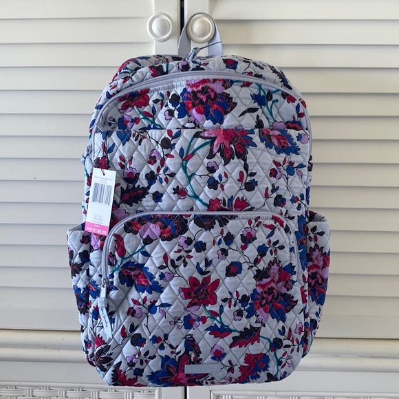 Vera Bradley Large Backpack Vineyard Floral NWT XL ESSENTIAL TRAVEL LAPTOP - Picture 1 of 7